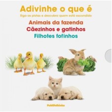 BOX ADIVINHA O QUE É - ANIMAIS DA FAZENDA CÃEZINHOS E GATINHOS E FILHOTES FOFINHOS 