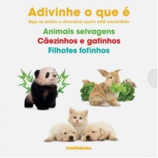 BOX ADIVINHA O QUE É - ANIMAIS SELVAGENS CÃEZINHOS E GATINHOS E FILHOTES FOFINHOS