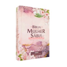 A BÍBLIA DE ESTUDO DA MULHER SÁBIA RC CAPA DURA PURPLE FLOWER COM HARPA AVIVADA E CORINHOS