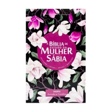 A BÍBLIA DE ESTUDO DA MULHER SÁBIA RC CAPA DURA FLORAL COM HARPA AVIVADA E CORINHOS