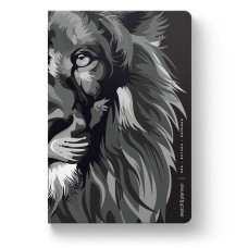 SKETCH & PLANNER - LION COLORS BLACK & WHITE: ORE, ESTUDE, DESENHE