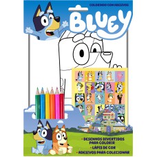 BLUEY COLORINDO COM ADESIVOS