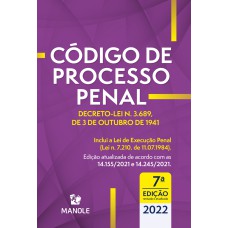 Código de Processo Penal: Decreto-lei n. 3.689, de 3 de outubro de 1941