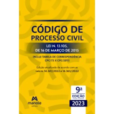 Código de Processo Civil: lei n. 13.105, de 16 de março de 2015