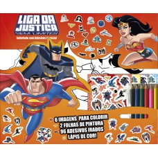 LIGA DA JUSTIÇA COLORINDO COM ADESIVOS ESPECIAL 01