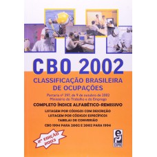 CBO 2002 - CLASSIFICAÇÃO BRASILEIRA DE OCUPAÇÕES