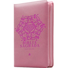 BÍBLIA SAGRADA KING JAMES COM ZÍPER - ROSA